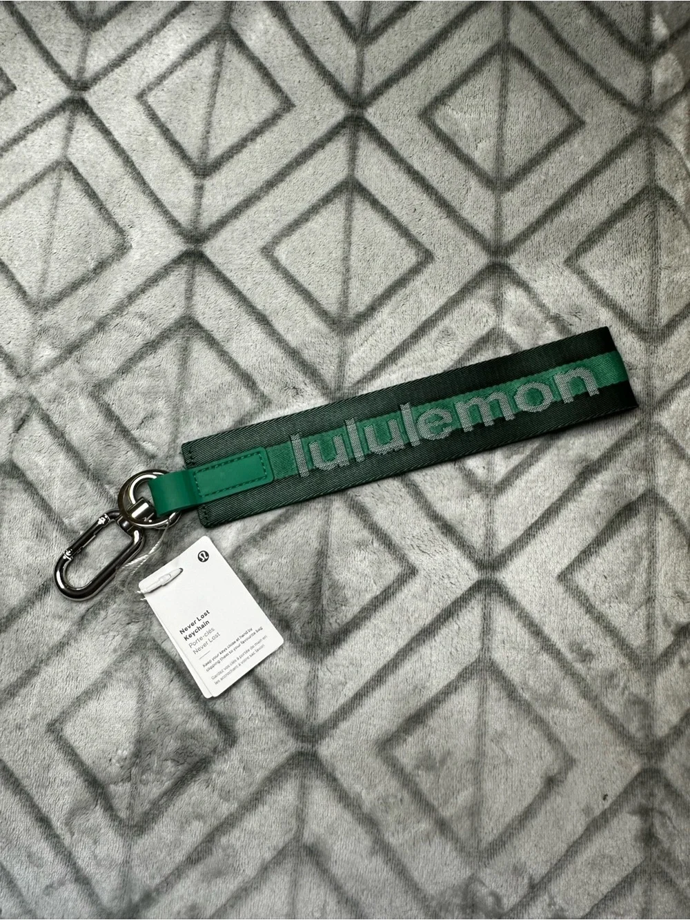 Lululemon Never Lost Keychain in Forest Green
